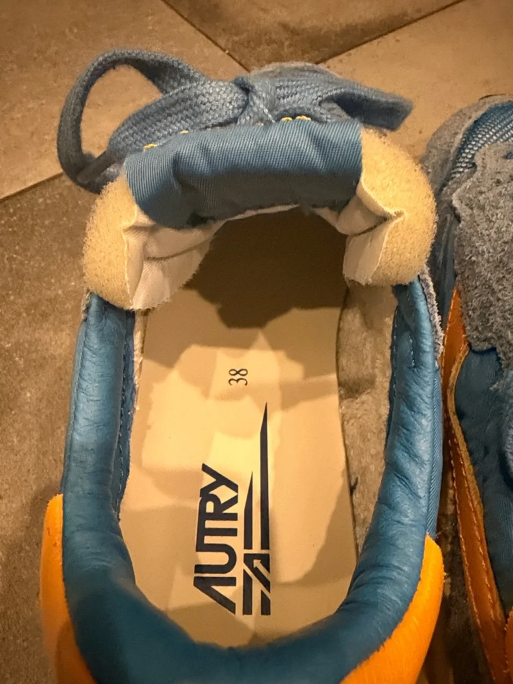 Retro Blue & Yellow Women's Athletic Sneakers - Picture 5 of 5